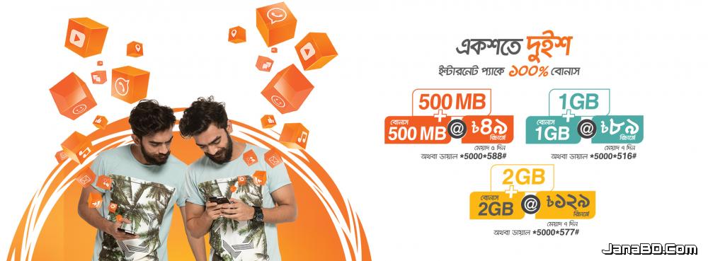 Banglalink 100% bonus offer on Data Packs